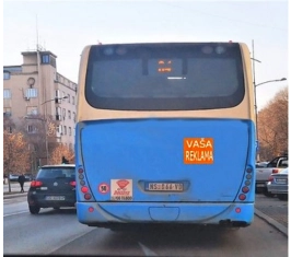 Novi Sad - Promotivne nalepnice na zadnjoj strani autobusa